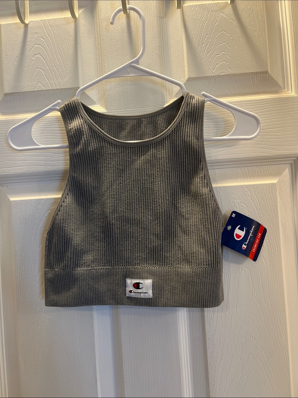 NWT Champion Ribbed Cropped Tank Top in Gray